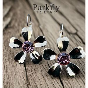 Handcrafted earrings with sparkly Aurora crystal